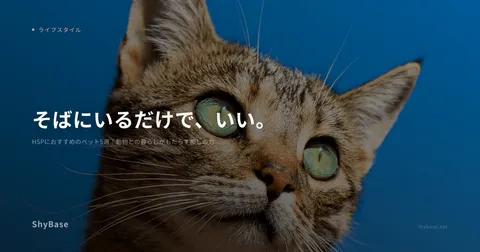 HSPにおすすめのペット5選｜動物との暮らしがもたらす癒しの力