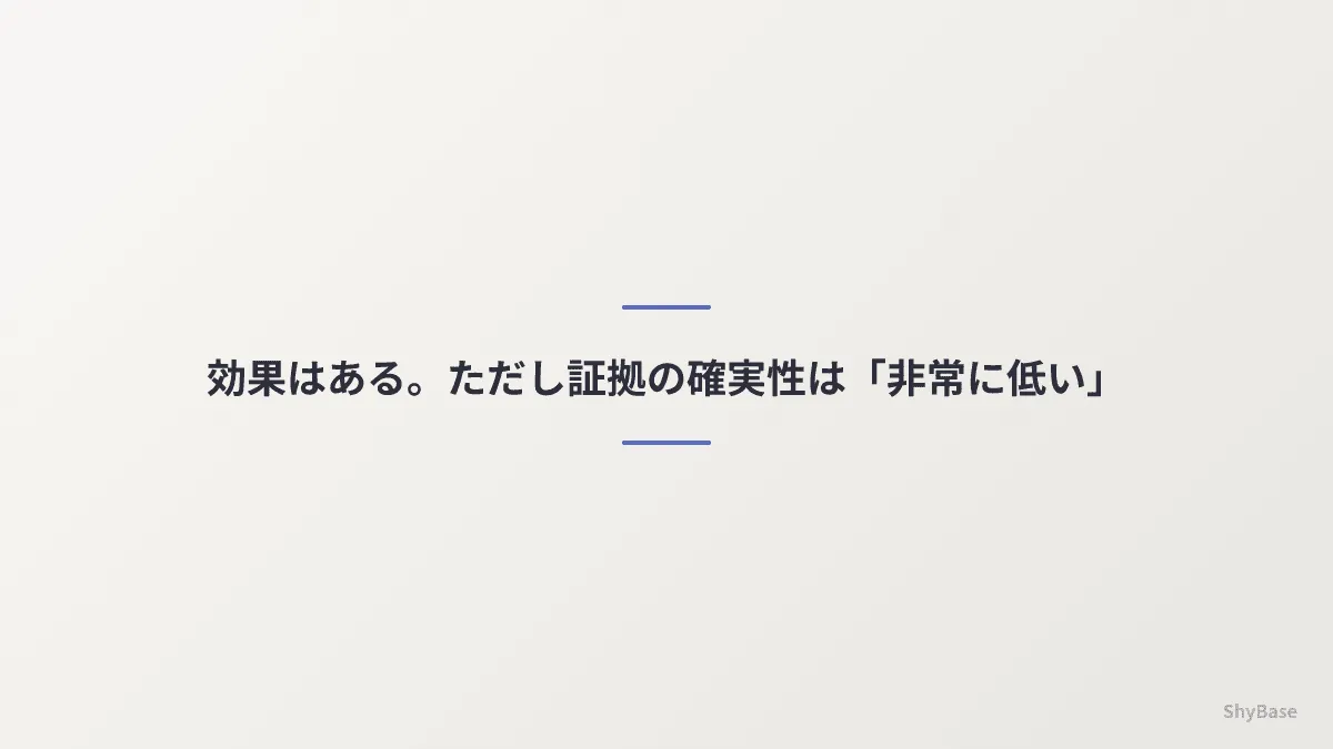 森林浴の効果と、証拠の確実性